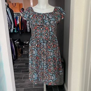 Xhilaration Blue & Orange Pattern Mini Dress